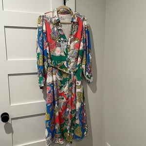 Boden Long Sleeve, tie waist dress